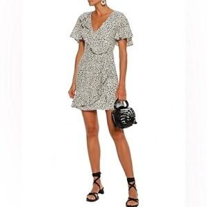 REBECCA VALLANCE Anya A-Line Leopard Wrap Dress